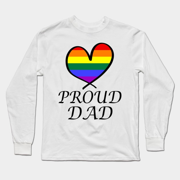 Proud Dad LGBT Gay Pride Month Rainbow Flag Long Sleeve T-Shirt by artbypond